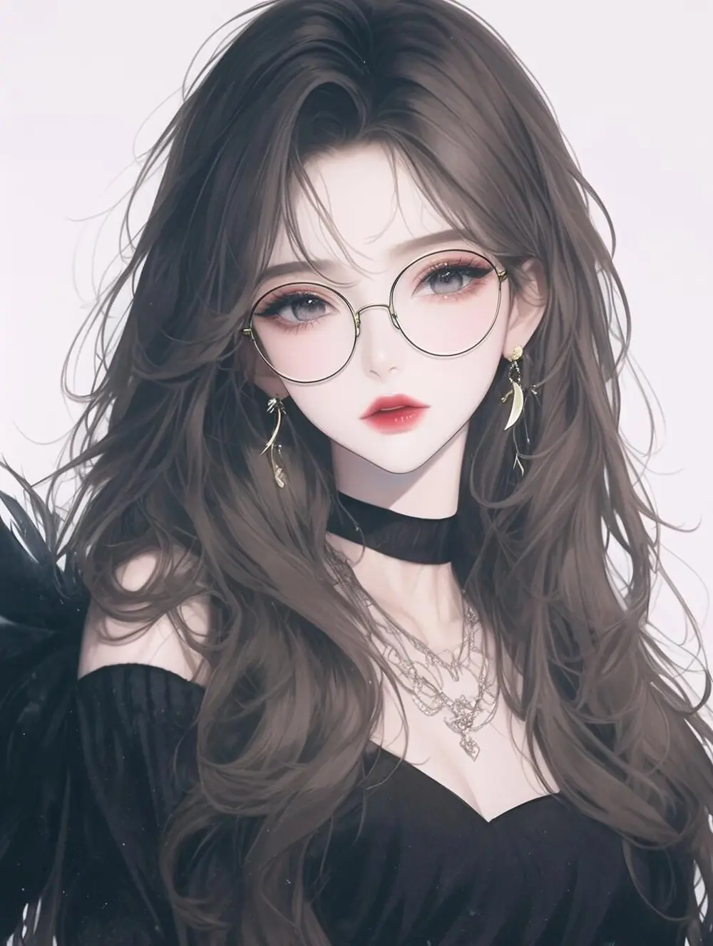 Ảnh anime gái xinh nhan sắc mỹ nhân động lòng người với kính cận