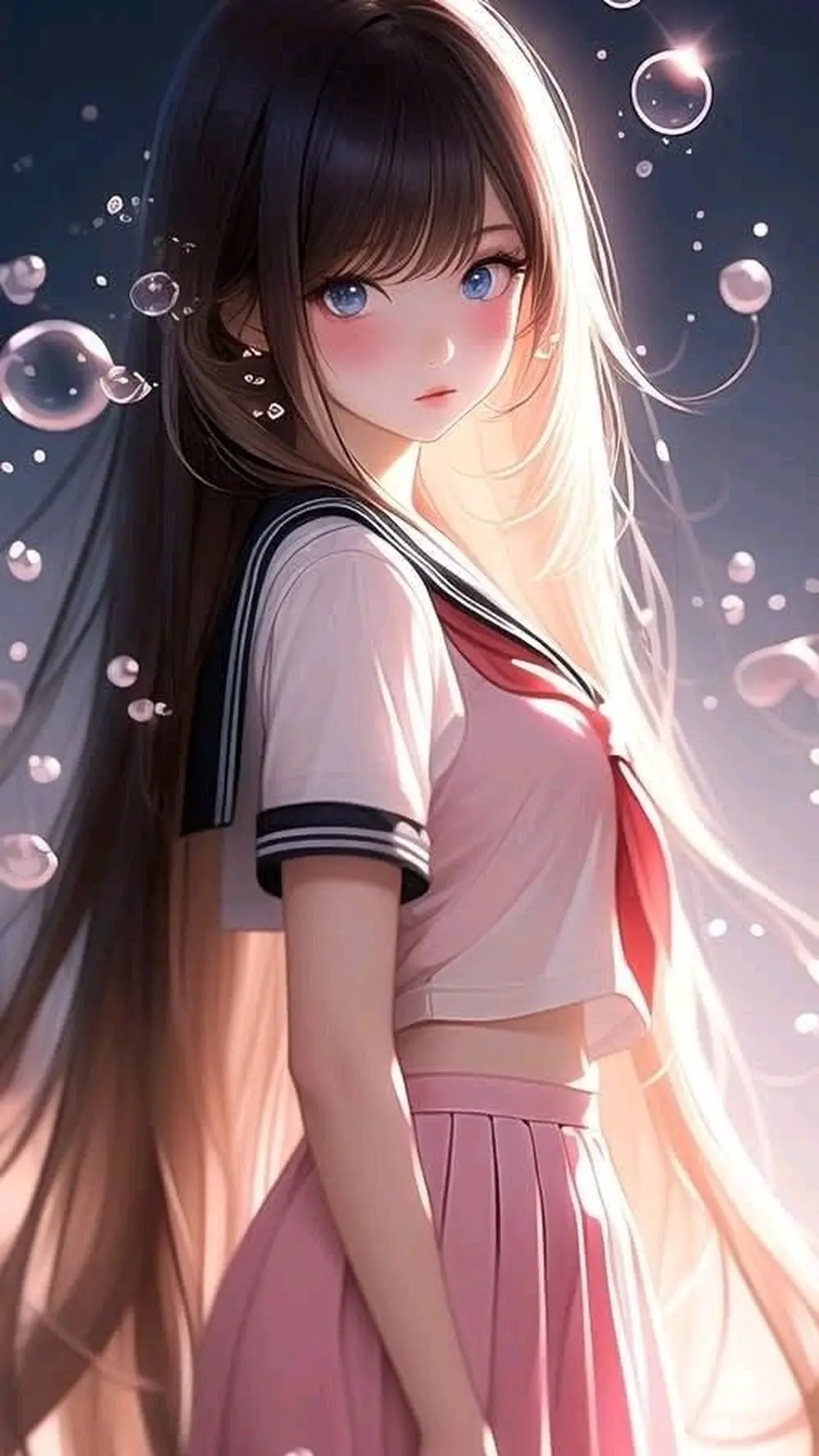 Ảnh anime gái xinh nữ sinh đáng yêu với vẻ đẹp thanh tú dịu dàng