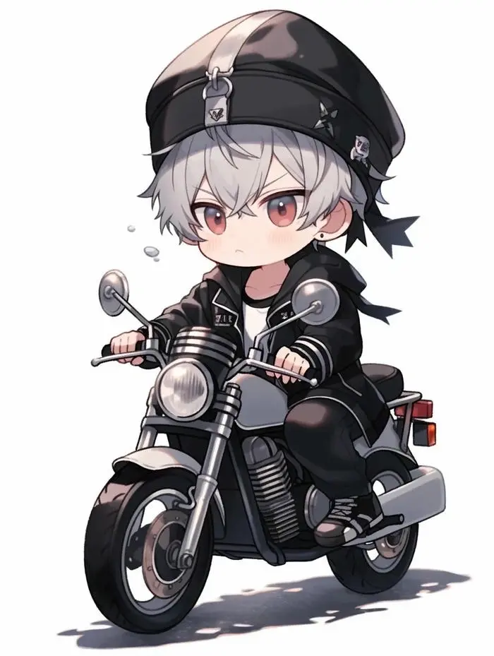 Ảnh anime nam ngầu cute chàng trai trẻ phong cách biker ấn tượng