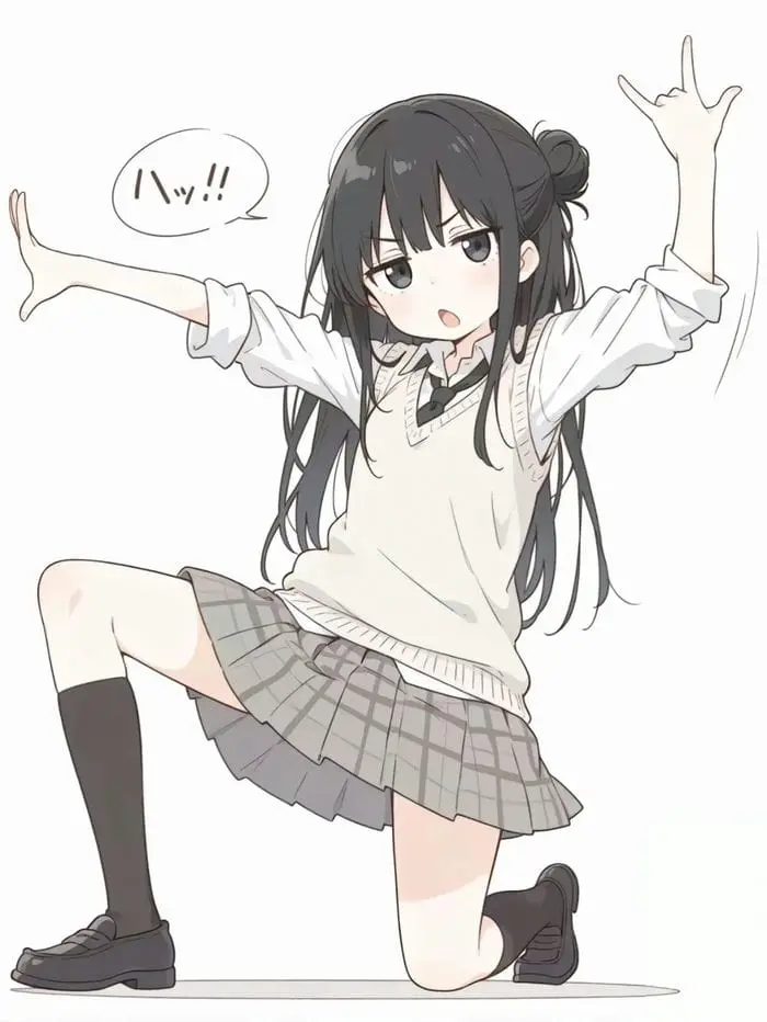 Ảnh anime nữ sinh đáng yêu biểu cảm hài hước dễ thương