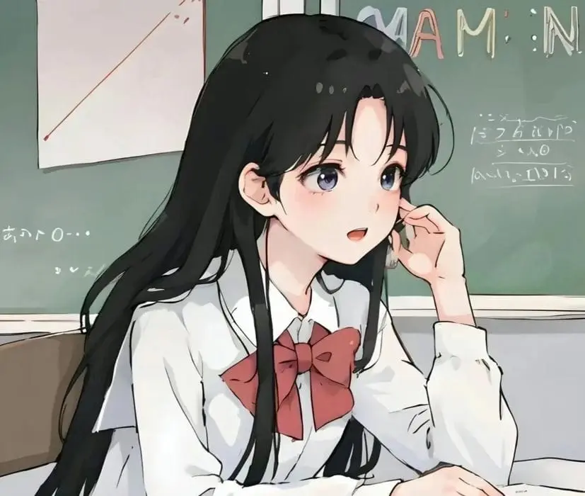 Ảnh anime nữ sinh dễ thương cô bé học trò xinh xắn tươi tắn