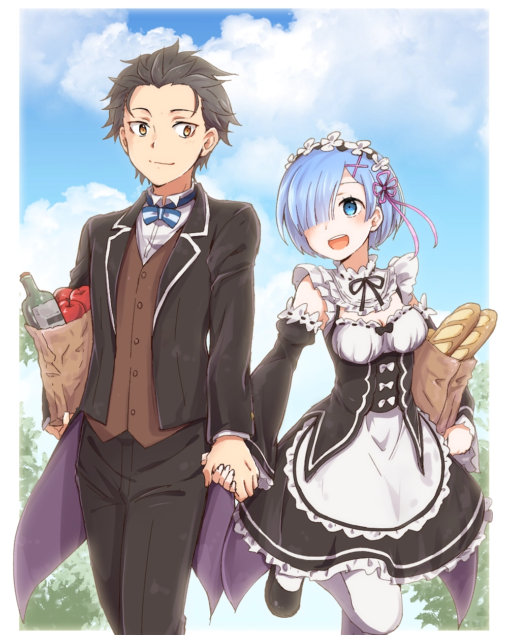 Ảnh natsuki subaru anime re zero cặp đôi ngọt ngào