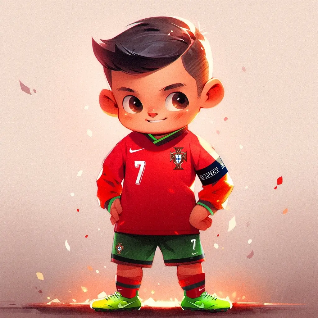 Ảnh ronaldo anime phong cách chibi đáng yêu siêu cấp ngầu