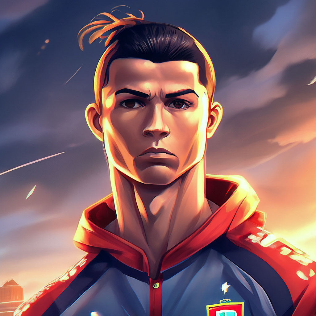 Ảnh ronaldo anime phong cách hoạt hình cực ngầu