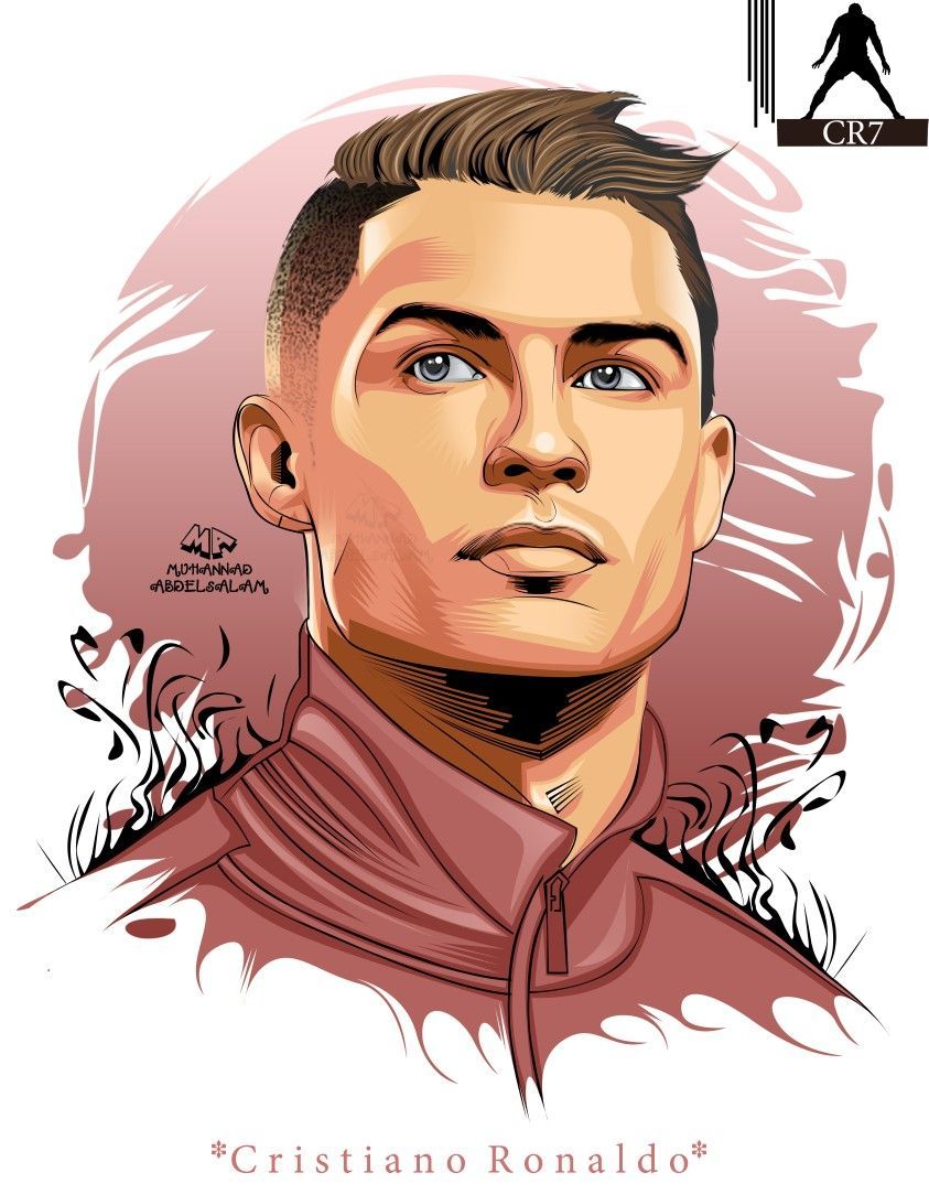 Ảnh ronaldo anime phong cách hoạt hình mạnh mẽ cr tranh vẽ đẹp mắt