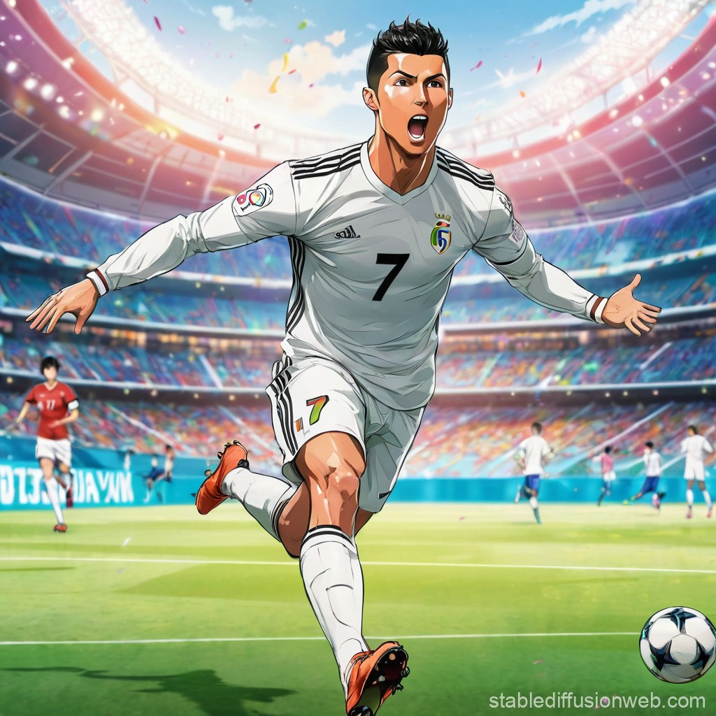Ảnh ronaldo anime phong cách hoạt hình nhật bản ấn tượng