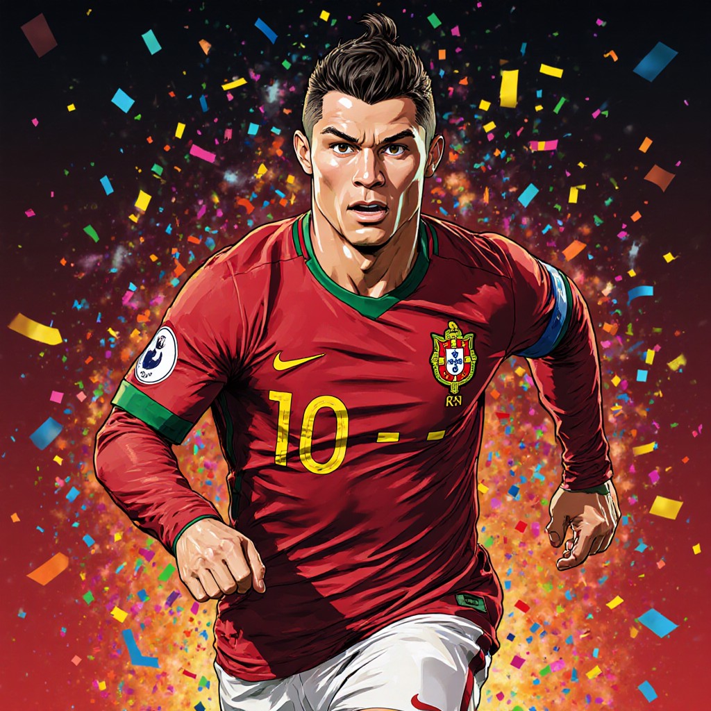 Ảnh ronaldo anime phong cách hoạt hình thể thao đầy năng lượng