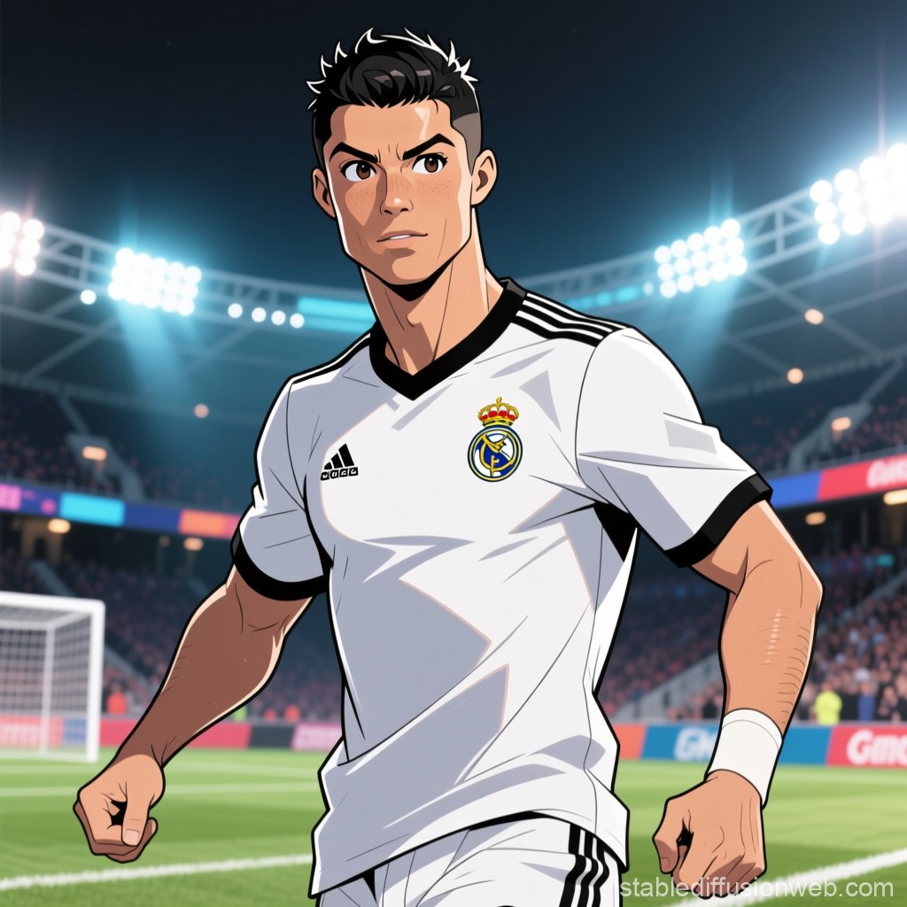 Ảnh ronaldo anime phong cách hoạt hình thể thao độc đáo