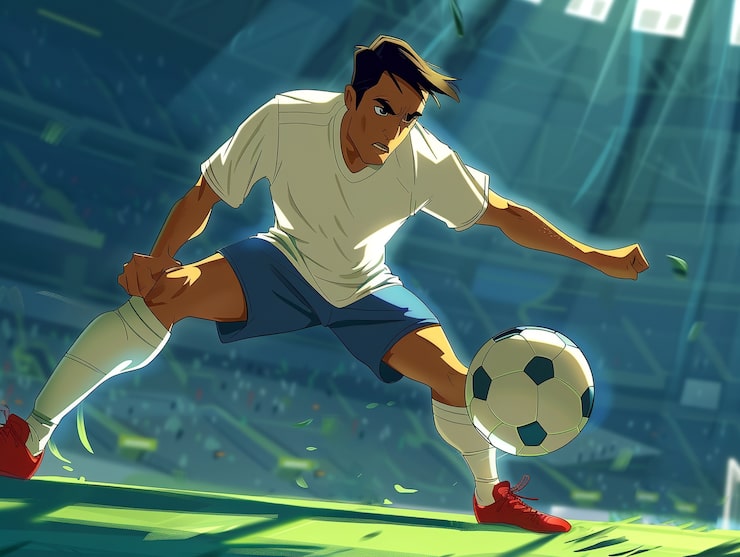 Ảnh ronaldo anime phong cách hoạt hình thể thao năng động