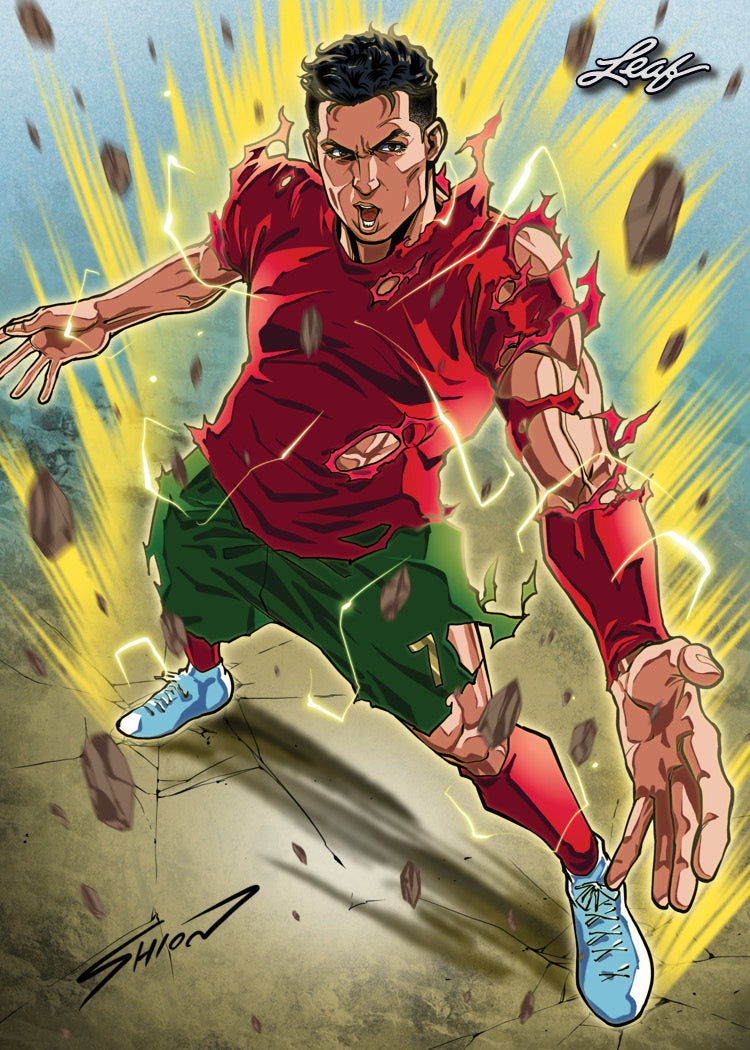 Ảnh ronaldo phong cách anime mạnh mẽ đầy khí thế