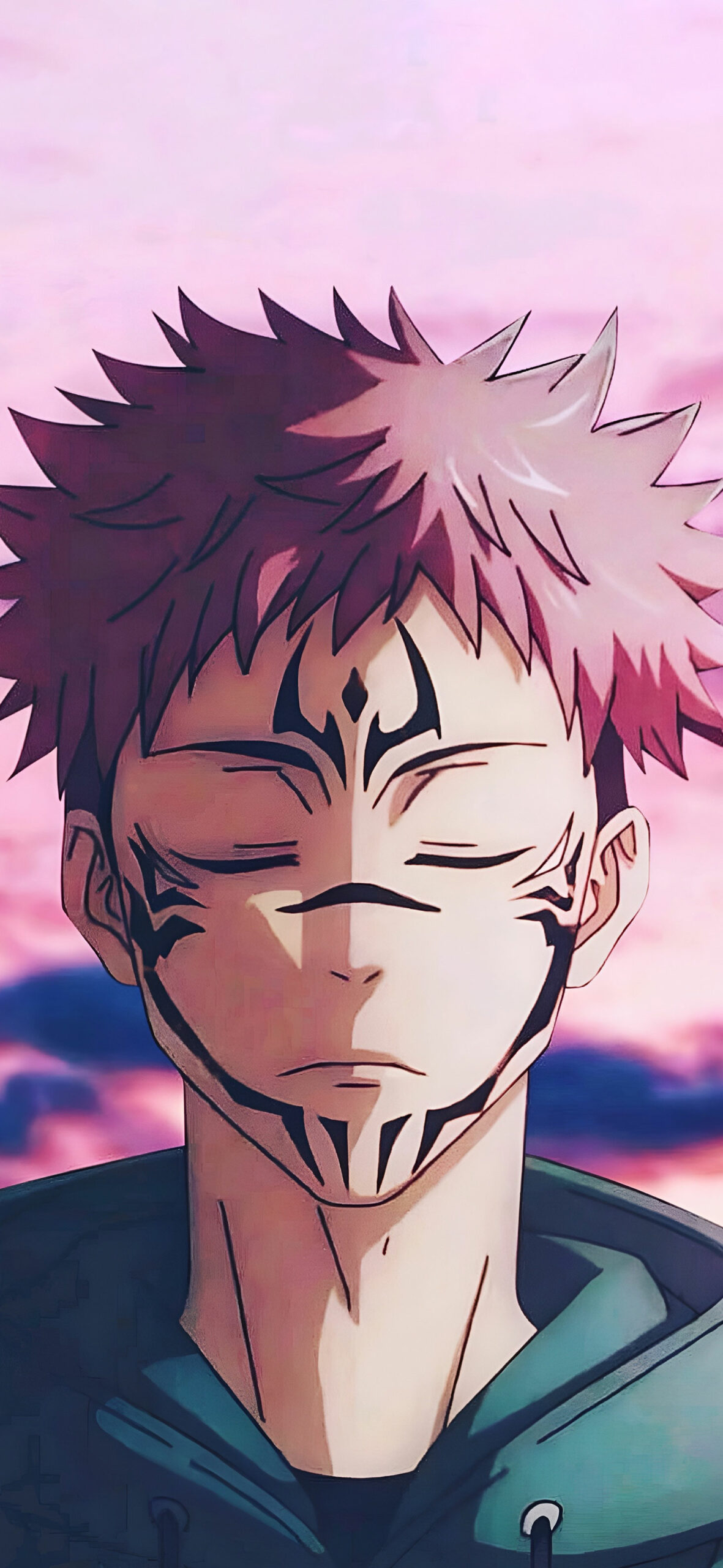 Ảnh sukuna ryomen trong jujutsu kaisen với biểu cảm lạnh lùng đầy quyền lực và nguy hiểm