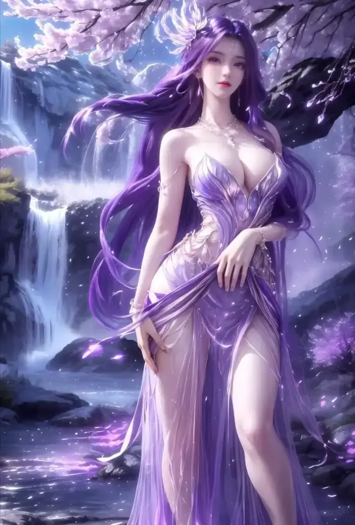 Ảnh vân hi xinh đẹp giữa rừng hoa tím huyền ảo thơ mộng