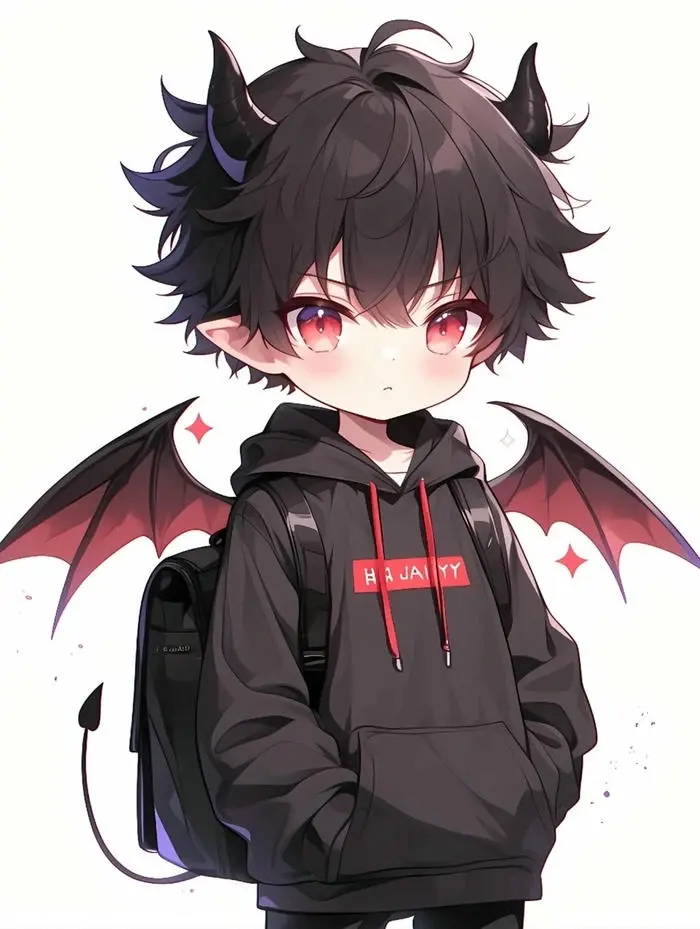 Chàng trai anime ngầu lanh lợi hình ảnh dễ thương phong cách chibi