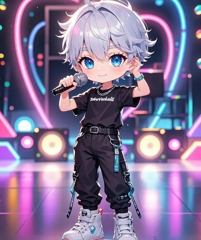 Chàng trai anime phong cách ngầu dễ thương trên sân khấu