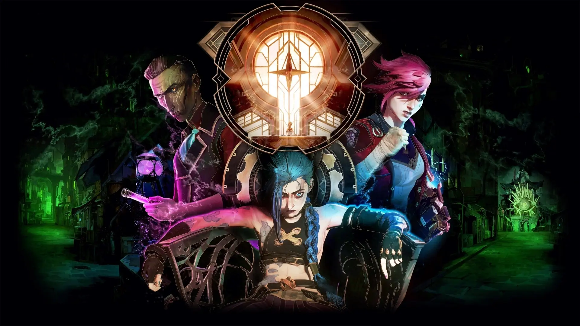 Hình nền lol arcane đẹp mắt với vi jinx và các tướng piltover