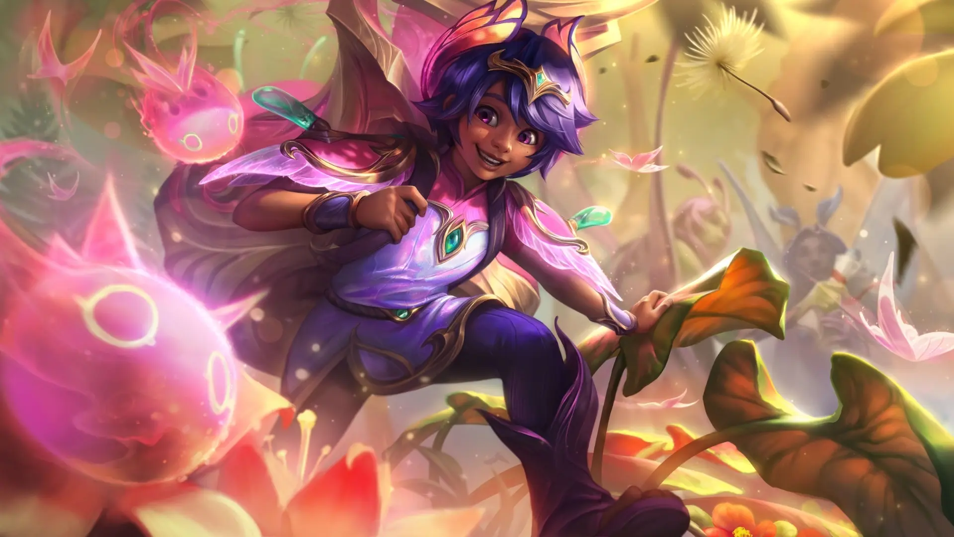 Hình nền lol nilah tinh nghịch giữa cỏ hoa phông hình game sống động