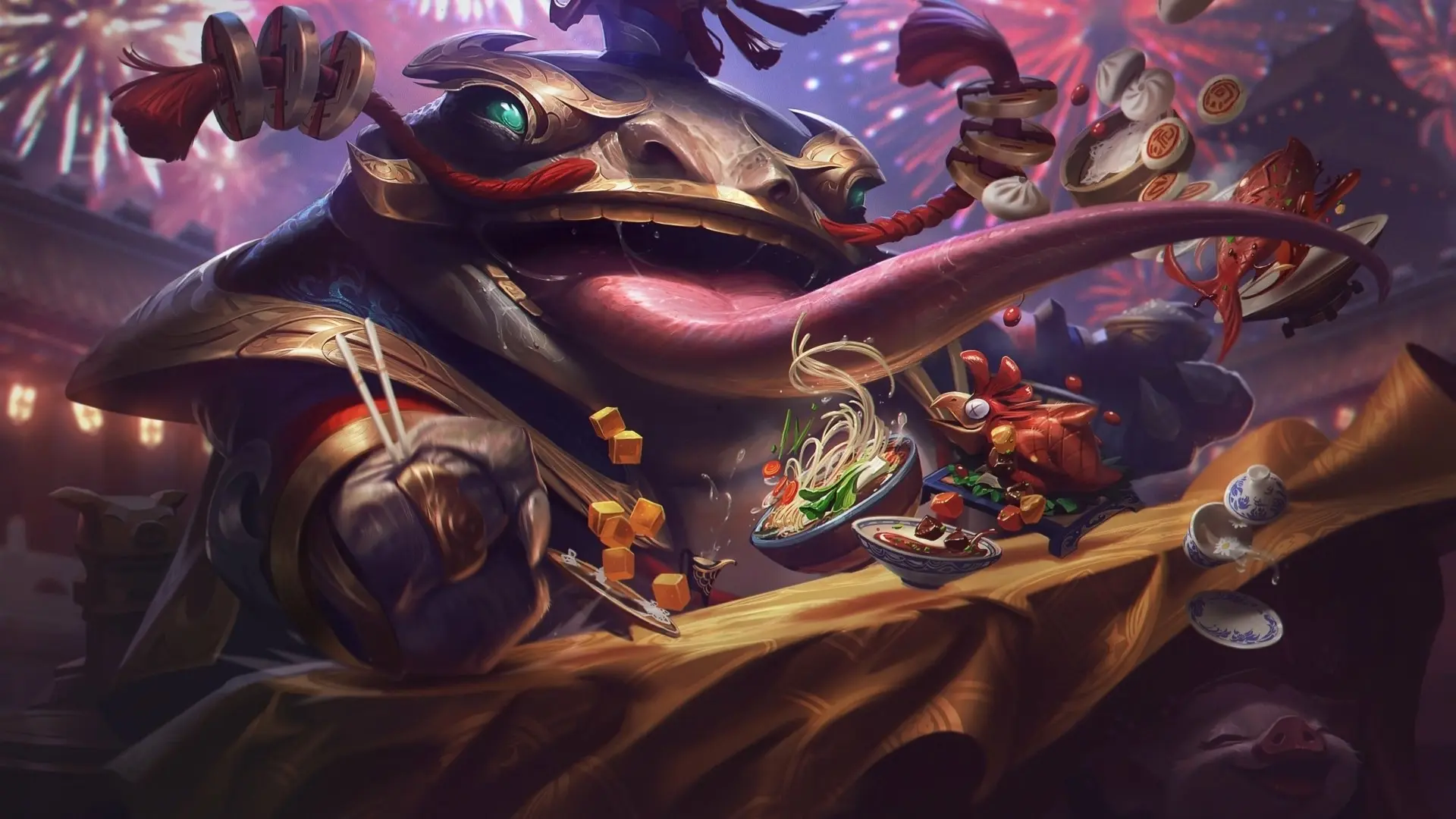 Hình nền tahm kench ẩm thực quái vật river king thưởng thức món ngon