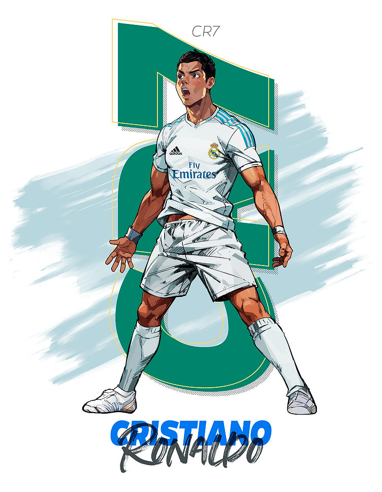 Hình vẽ cristiano ronaldo phong cách anime hiện đại