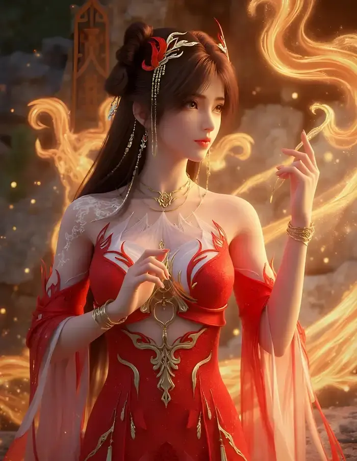 Hỏa linh nhi quyến rũ nàng tiên lửa lộng lẫy trong sắc đỏ