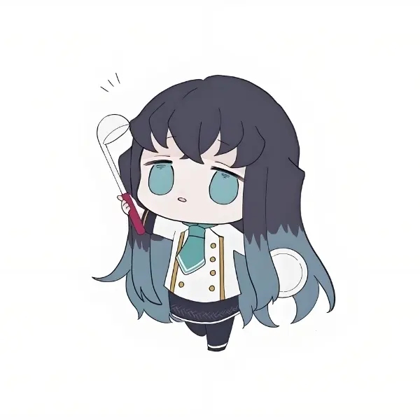 Muichirou kimetsu chibi cầm kiếm sát thủ cột trụ đáng yêu