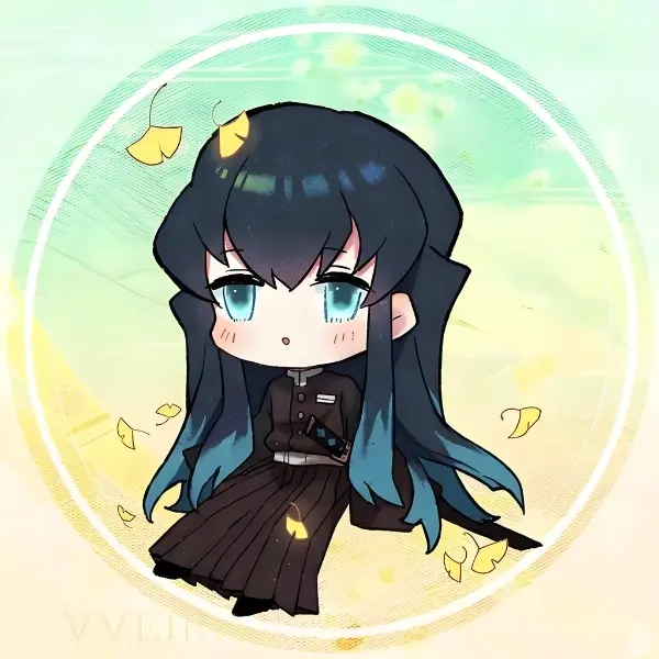 Muichirou kimetsu chibi dễ thương với hình ảnh sát thủ đao