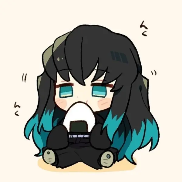 Muichirou kimetsu chibi dễ thương với kiểu tóc độc đáo