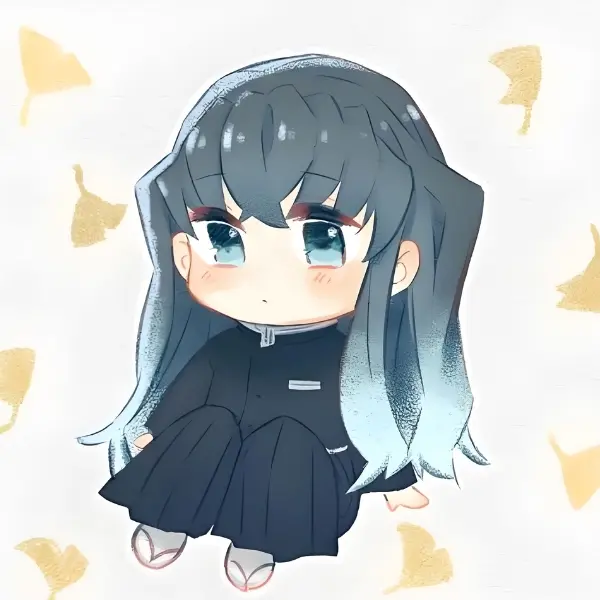 Muichirou kimetsu chibi dễ thương với kiểu tóc độc đáo