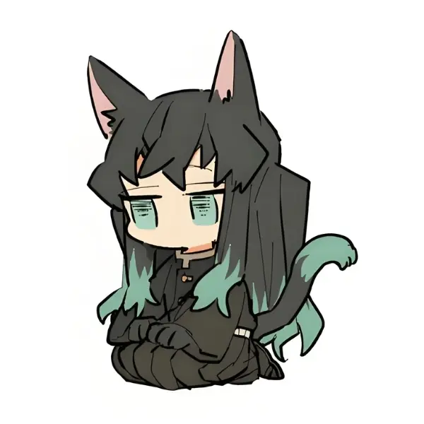Muichirou kimetsu chibi phong cách hoạt hình đáng yêu