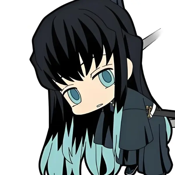 Muichirou kimetsu chibi phong thái lạnh lùng với kiếm thuật tinh xảo
