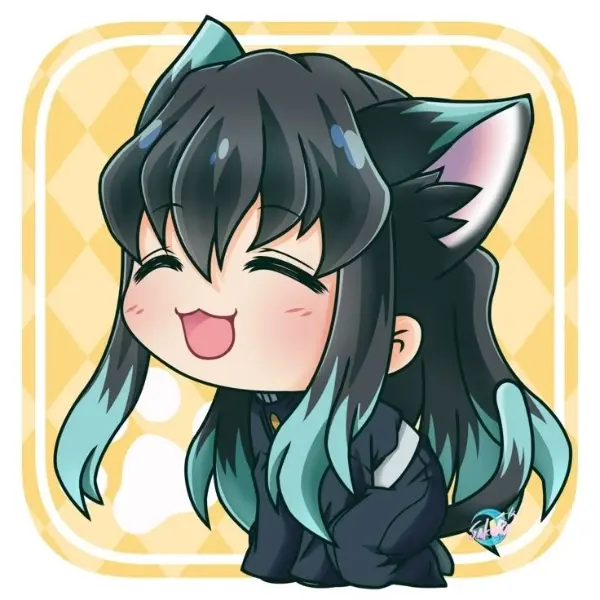 Muichirou kimetsu đáng yêu chibi sát quỷ đoàn biểu cảm vui tươi