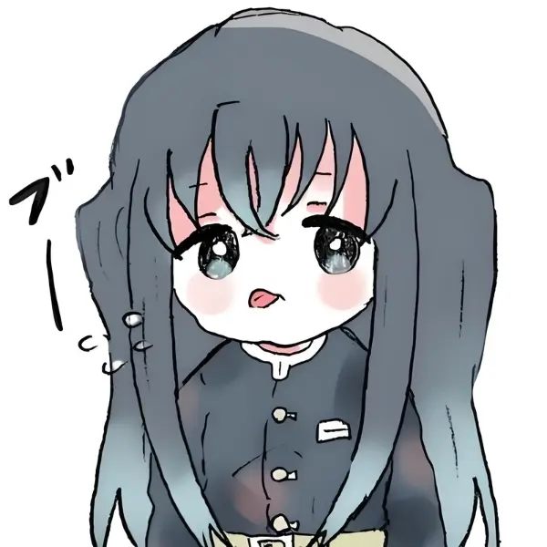 Muichirou kimetsu đáng yêu chibi sát quỷ đoàn tóc đen