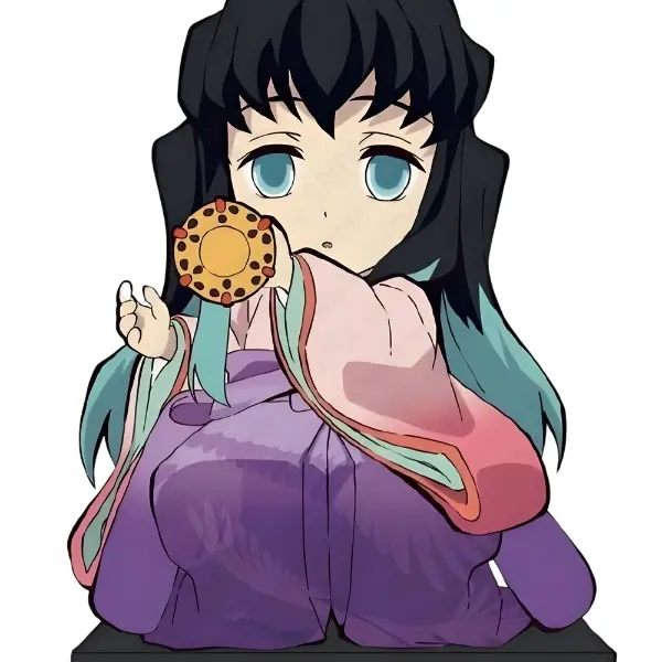 Muichirou kimetsu đáng yêu với chiếc bánh tròn nhỏ xinh