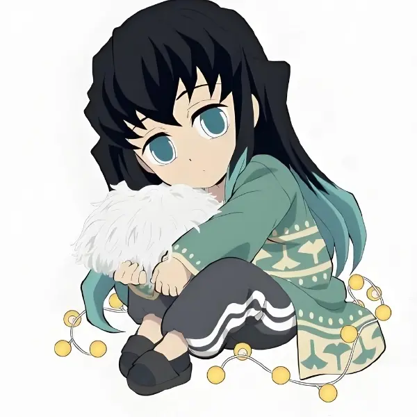 Muichirou kimetsu dễ thương ôm mèo sát thủ cột trụ đáng yêu