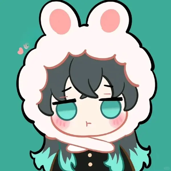 Muichirou kimetsu dễ thương với mũ thỏ hình ảnh nhân vật hoạt hình đáng yêu