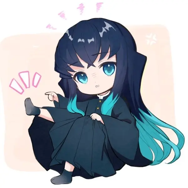 Muichirou kimetsu dễ thương với tạo hình chibi tinh nghịch đáng yêu