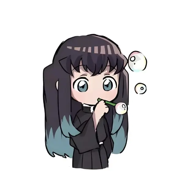 Muichirou kimetsu ngây thơ thổi bong bóng sát thủ cột trụ đáng yêu