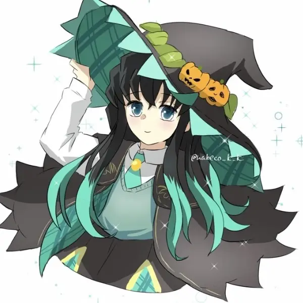 Muichirou kimetsu phiên bản halloween đáng yêu với mũ phù thủy