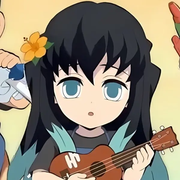 Muichirou kimetsu trẻ trung với cây đàn ukulele đáng yêu