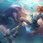 Nami lol đẹp mê hoặc dưới đáy biển sâu phông nền game tuyệt đẹp
