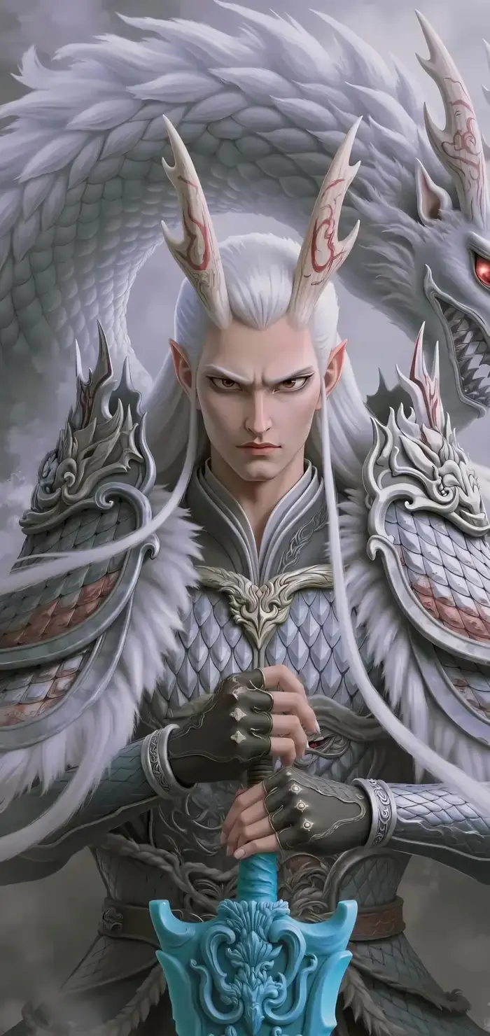Ngao bính anime hình tượng rồng trắng uy nghi mạnh mẽ