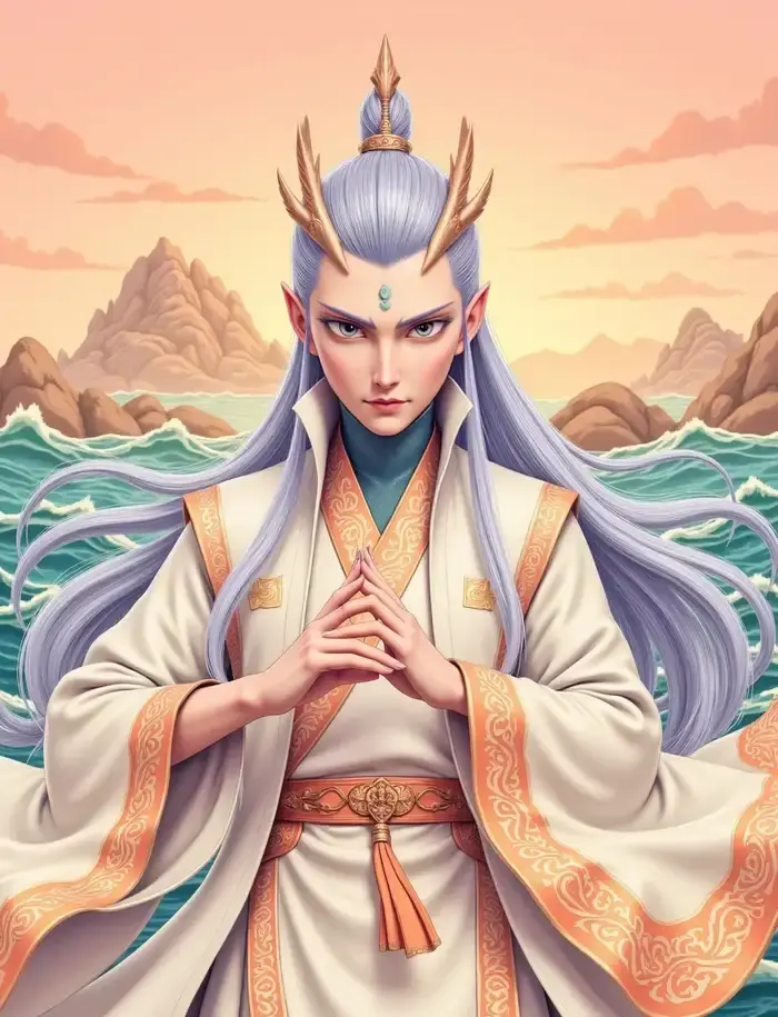 Ngao bính anime vị thần biển uy nghiêm hình tượng long vương