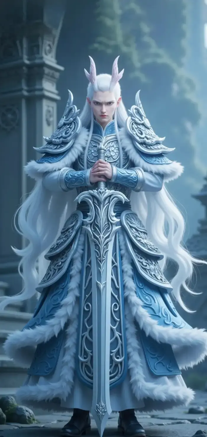 Ngao bính anime vị thần quyền lực với trang phục lộng lẫy