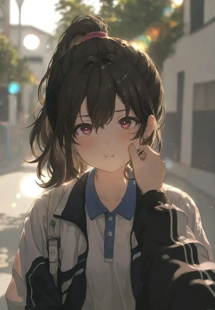 Nữ sinh anime dễ thương cô gái hoạt hình xinh xắn đáng yêu