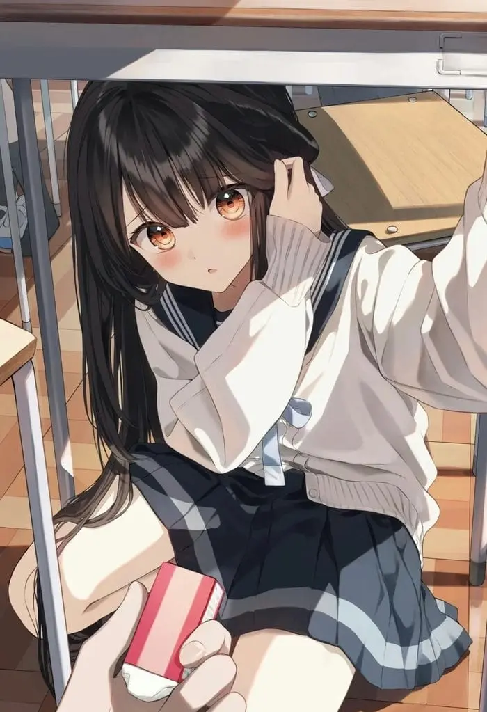 Nữ sinh anime dễ thương hình vẽ hoạt hình ngọt ngào tinh tế
