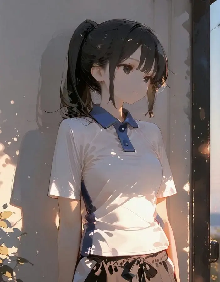 Nữ sinh anime dễ thương hình vẽ manga tinh nghịch đáng yêu
