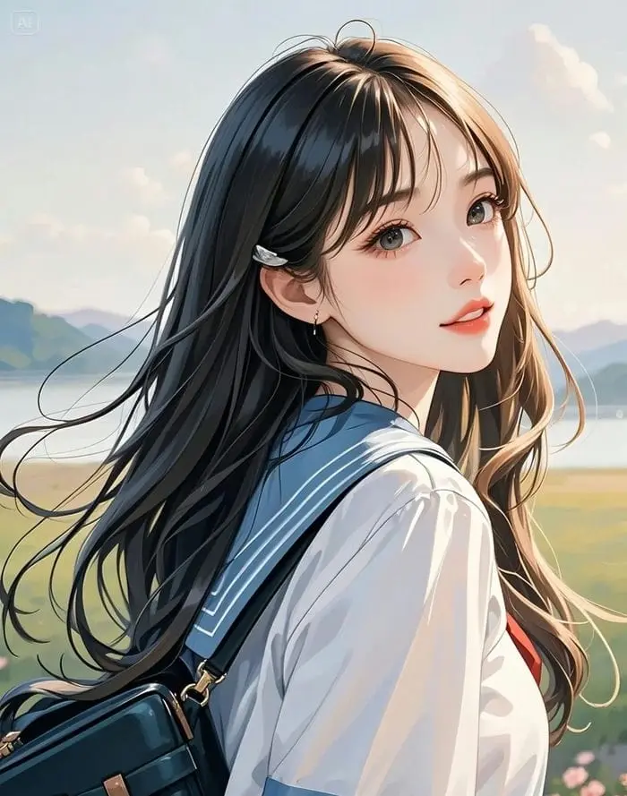 Nữ sinh anime dễ thương vẻ đẹp thanh xuân tươi sáng