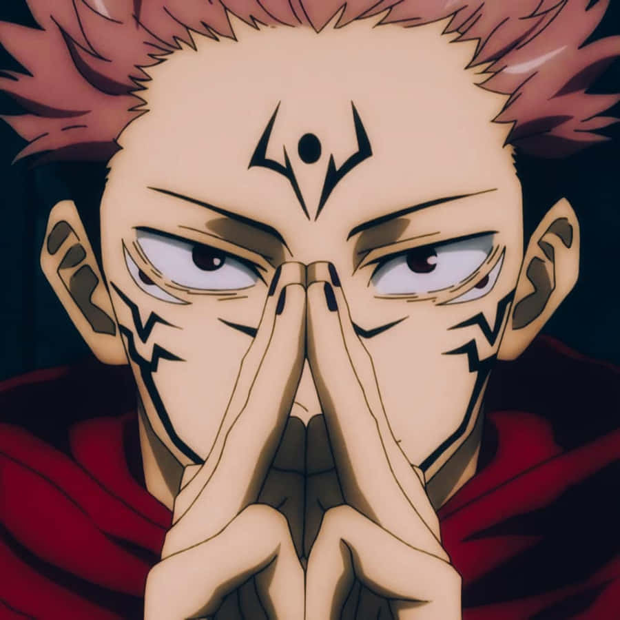 Sukuna ryomen trong jujutsu kaisen với biểu cảm lạnh lùng đầy quyền lực và nguy hiểm