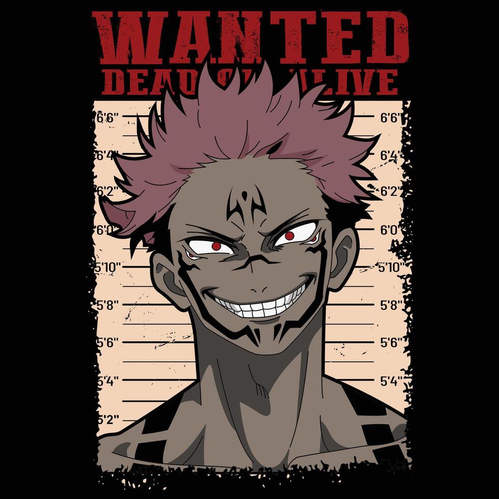Sukuna ryomen với nụ cười quỷ dị trong poster truy nã đầy ám ảnh của anime jujutsu kaisen