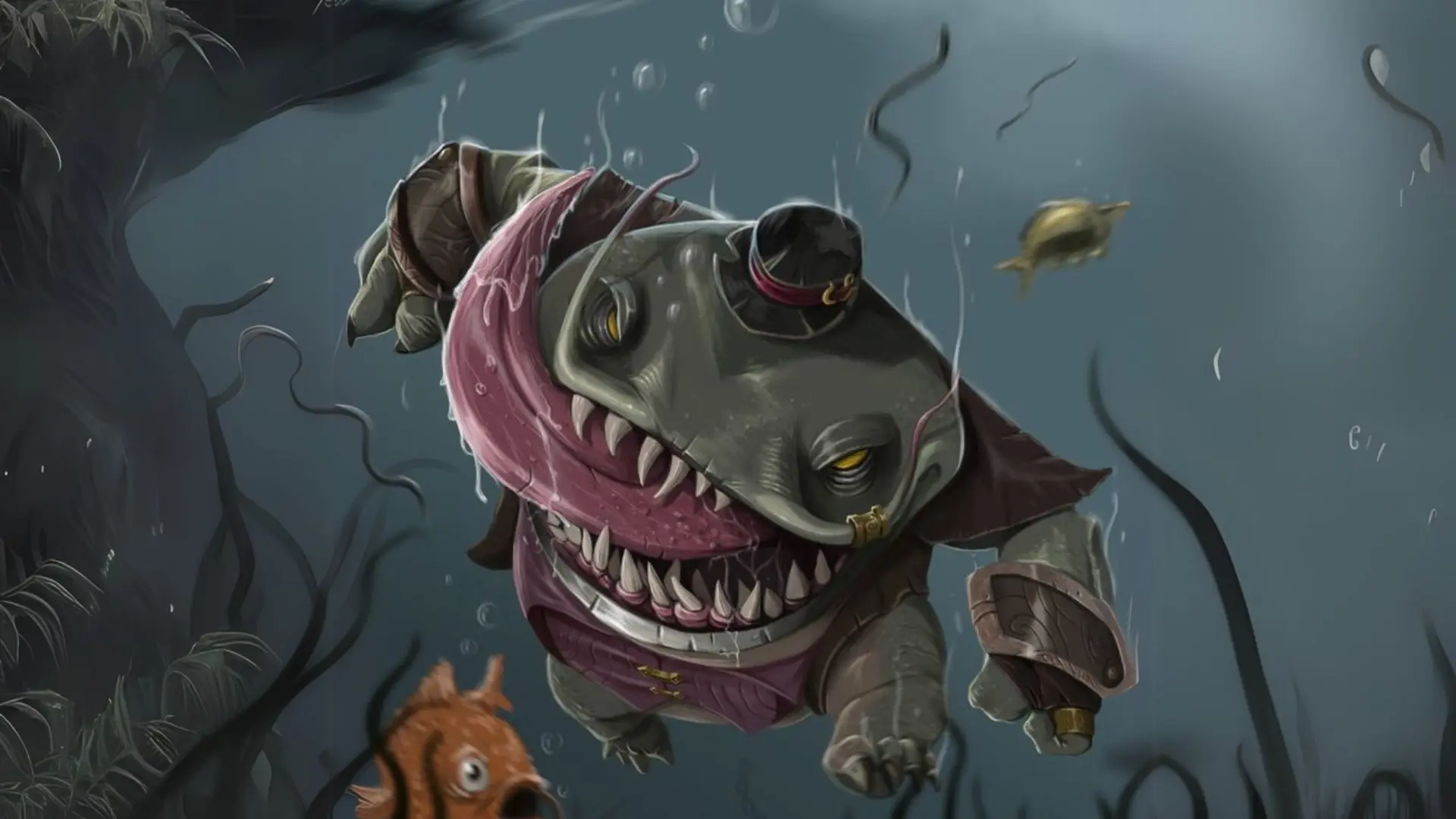 Tahm kench dưới đáy biển sâu hình nền quái vật thủy quái ấn tượng