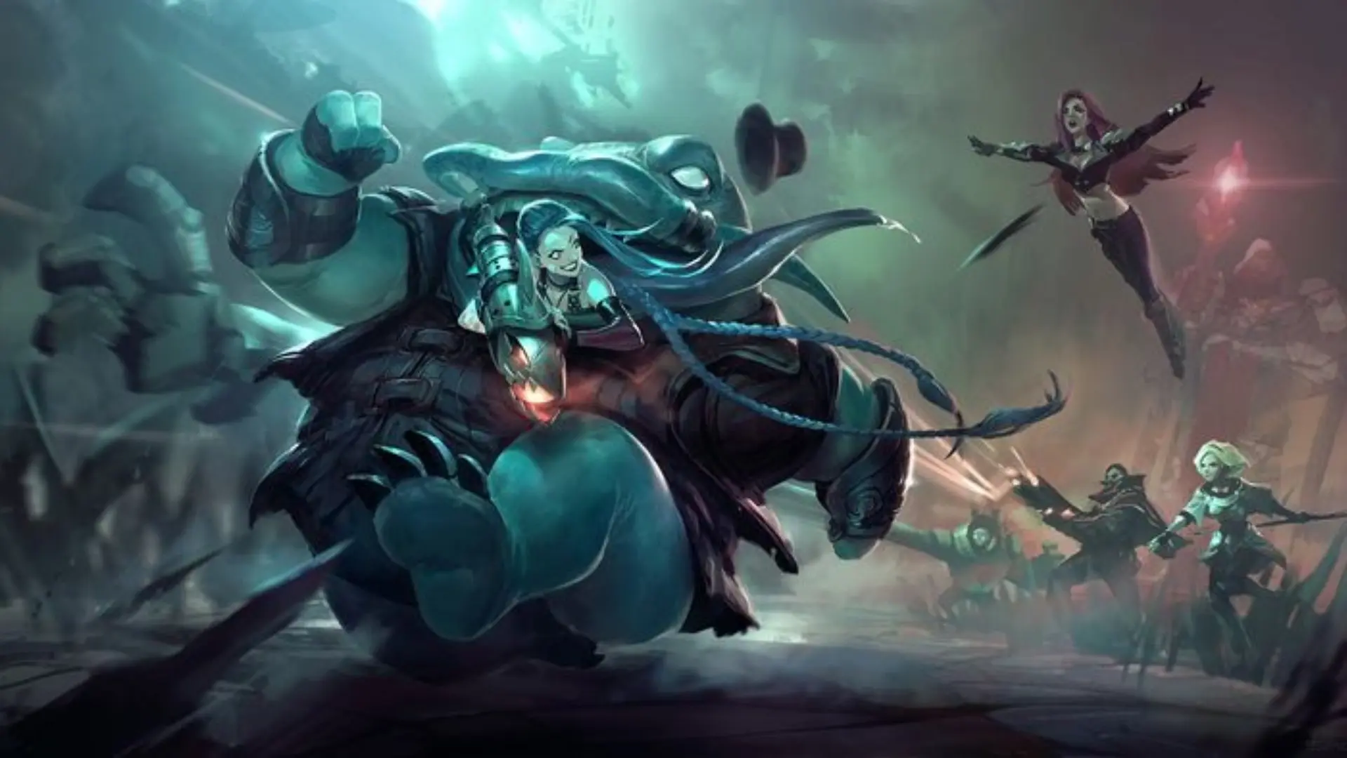Tahm kench hùng mạnh giữa trận chiến hình nền quái vật biển